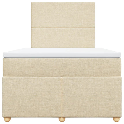 Giroletto a Molle con Materasso Crema 120x200 cm in Tessuto