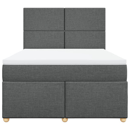 Giroletto a Molle con Materasso Grigio Scuro 140x190 cm Tessuto