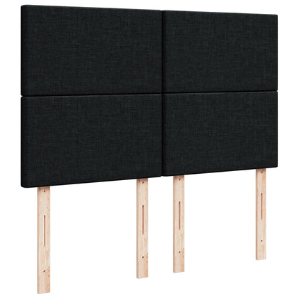 Giroletto a Molle con Materasso Nero 140x200 cm in Tessuto