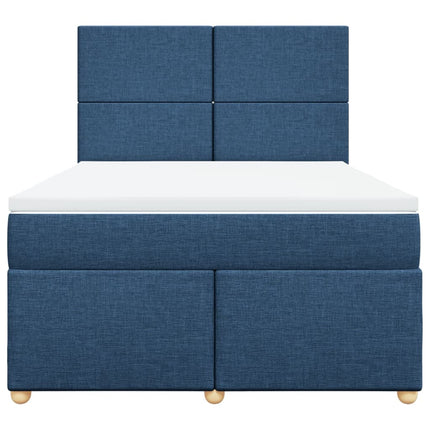Giroletto a Molle con Materasso Blu 140x200 cm in Tessuto