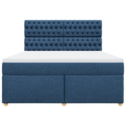 Giroletto a Molle con Materasso Blu 180x200 cm in Tessuto