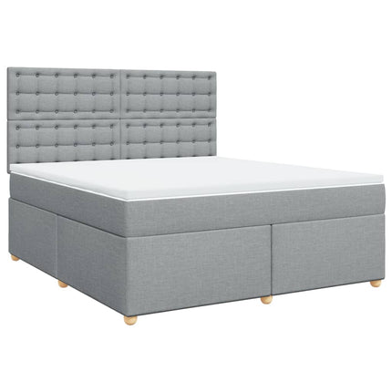 Giroletto a Molle con Materasso Grigio Chiaro180x200 cm Tessuto