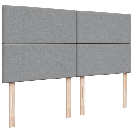 Giroletto a Molle con Materasso Grigio Chiaro 200x200cm Tessuto
