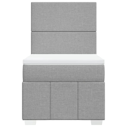 Giroletto a Molle con Materasso Grigio Chiaro 80x200 cm Tessuto