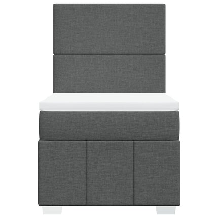 Giroletto a Molle con Materasso Grigio Scuro 80x200 cm Tessuto