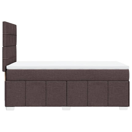Giroletto a Molle con Materasso Marrone Scuro 80x200 cm Tessuto