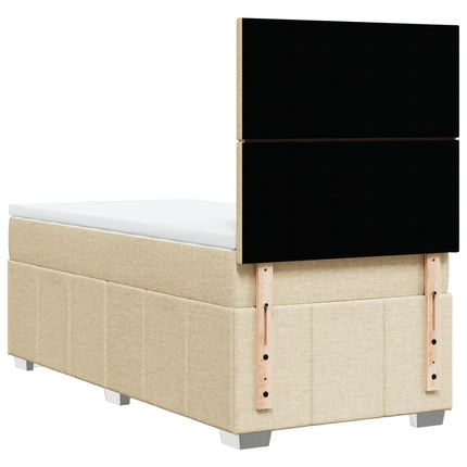 Giroletto a Molle con Materasso Crema 90x190 cm in Tessuto