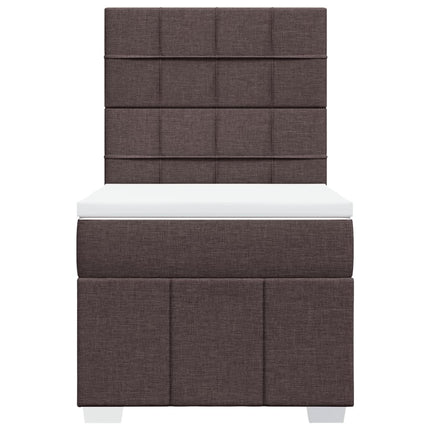Giroletto a Molle con Materasso Marrone Scuro 90x190cm Tessuto