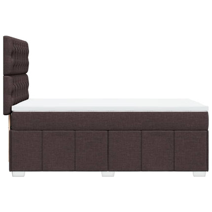 Giroletto a Molle con Materasso Marrone Scuro 90x190cm Tessuto