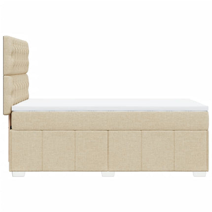 Giroletto a Molle con Materasso Crema 90x190 cm in Tessuto