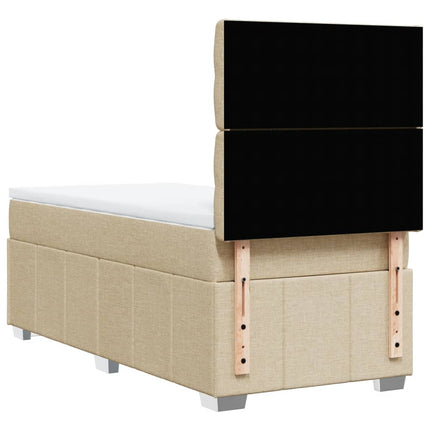 Giroletto a Molle con Materasso Crema 90x190 cm in Tessuto