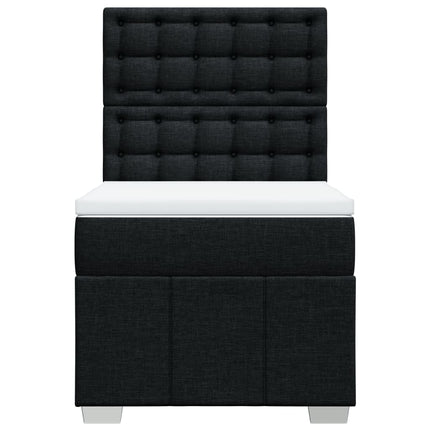 Giroletto a Molle con Materasso Nero 90x190 cm in Tessuto