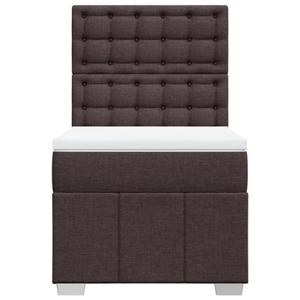 Giroletto a Molle con Materasso Marrone Scuro 90x190cm Tessuto