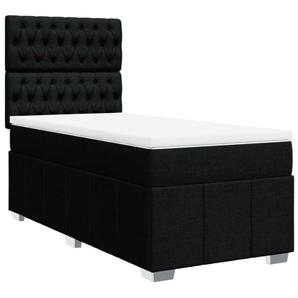 Giroletto a Molle con Materasso Nero 90x200 cm in Tessuto