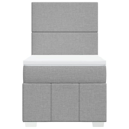Giroletto a Molle con Materasso Grigio Chiaro100x200 cm Tessuto