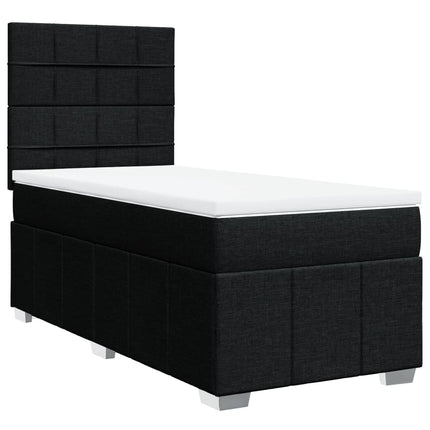 Giroletto a Molle con Materasso Nero 100x200 cm in Tessuto