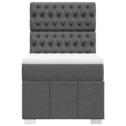 Giroletto a Molle con Materasso Grigio Scuro 100x200 cm Tessuto