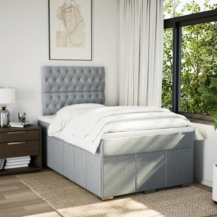 Giroletto a Molle con Materasso Grigio Chiaro 120x190cm Tessuto