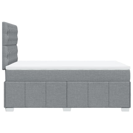 Giroletto a Molle con Materasso Grigio Chiaro 120x190cm Tessuto