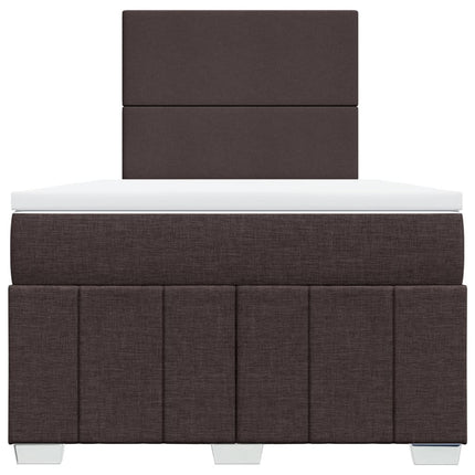 Giroletto a Molle con Materasso Marrone Scuro 120x200cm Tessuto