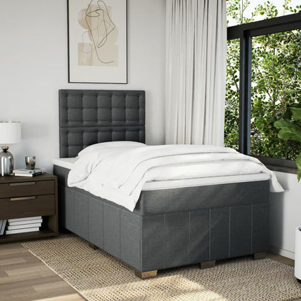Giroletto a Molle con Materasso Grigio Scuro 120x200 cm Tessuto