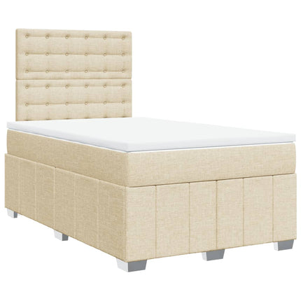 Giroletto a Molle con Materasso Crema 120x200 cm in Tessuto