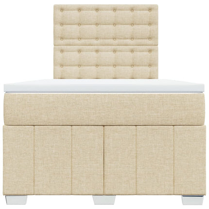 Giroletto a Molle con Materasso Crema 120x200 cm in Tessuto