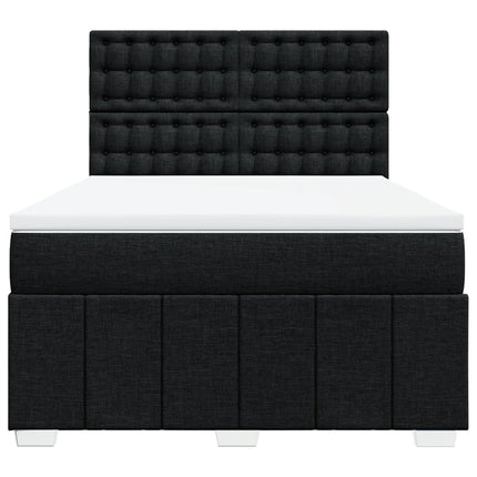 Giroletto a Molle con Materasso Nero 140x200 cm in Tessuto