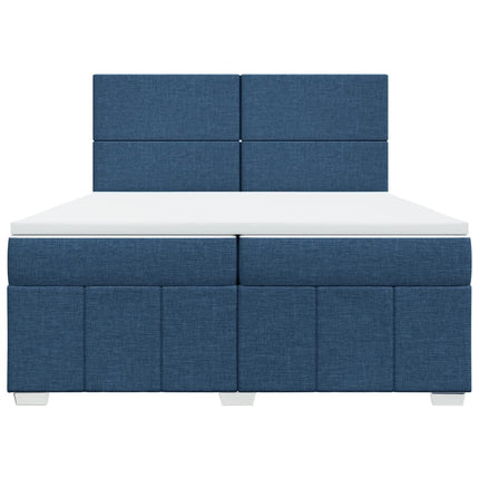Giroletto a Molle con Materasso Blu 200x200 cm in Tessuto