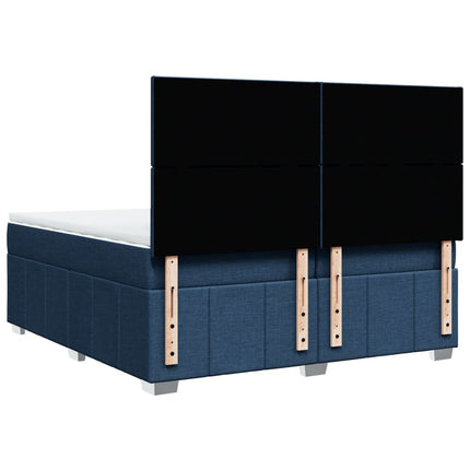 Giroletto a Molle con Materasso Blu 200x200 cm in Tessuto