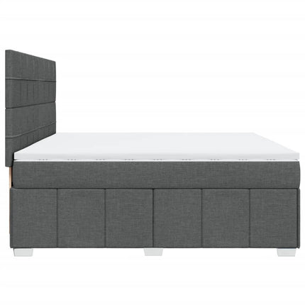 Giroletto a Molle con Materasso Grigio Scuro 200x200 cm Tessuto