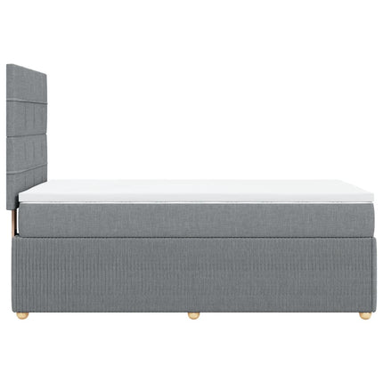 Giroletto a Molle con Materasso Grigio Chiaro 80x200 cm Tessuto