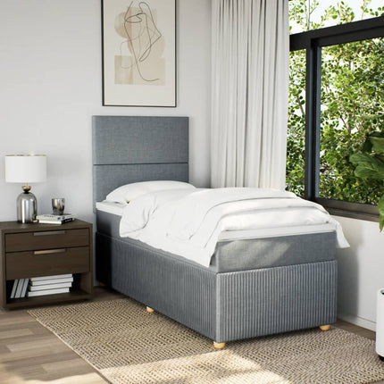 Giroletto a Molle con Materasso Grigio Chiaro 90x190 cm Tessuto