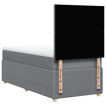 Giroletto a Molle con Materasso Grigio Chiaro 90x190 cm Tessuto