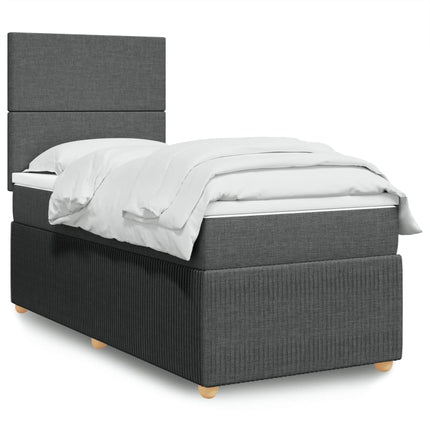 Giroletto a Molle con Materasso Grigio Scuro 90x190 cm Tessuto