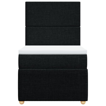 Giroletto a Molle con Materasso Nero 90x190 cm in Tessuto