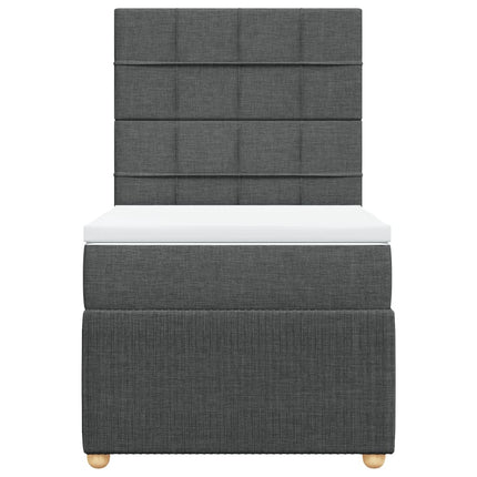 Giroletto a Molle con Materasso Grigio Scuro 90x190 cm Tessuto