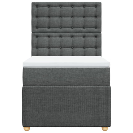 Giroletto a Molle con Materasso Grigio Scuro 90x190 cm Tessuto