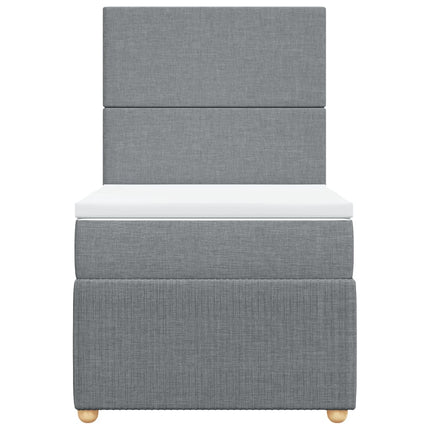 Giroletto a Molle con Materasso Grigio Chiaro100x200 cm Tessuto