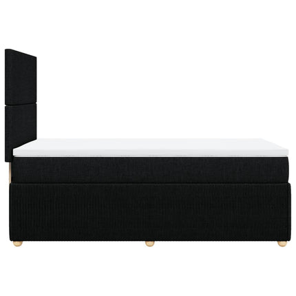Giroletto a Molle con Materasso Nero 100x200 cm in Tessuto