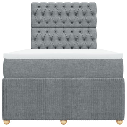 Giroletto a Molle con Materasso Grigio Chiaro 120x190cm Tessuto