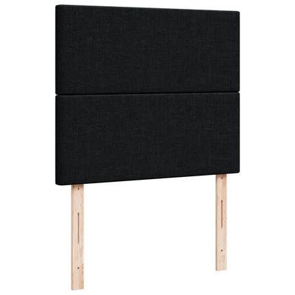 Giroletto a Molle con Materasso Nero 120x200 cm in Tessuto