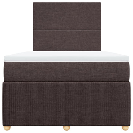 Giroletto a Molle con Materasso Marrone Scuro 120x200cm Tessuto