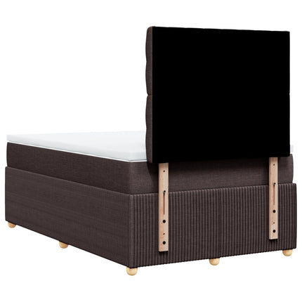 Giroletto a Molle con Materasso Marrone Scuro 120x200cm Tessuto