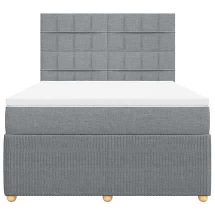 Giroletto a Molle con Materasso Grigio Chiaro 140x190cm Tessuto