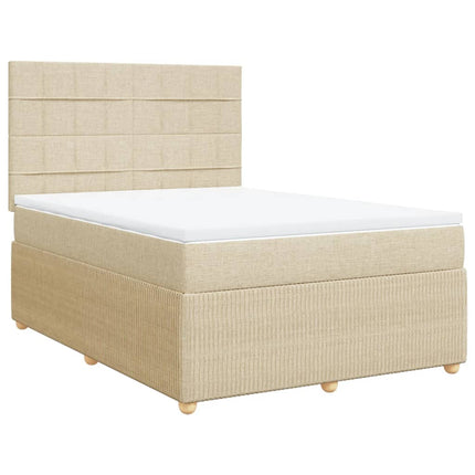 Giroletto a Molle con Materasso Crema 140x19 cm in Tessuto