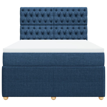 Giroletto a Molle con Materasso Blu 140x190 cm in Tessuto