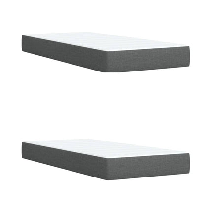 Giroletto a Molle con Materasso Grigio Scuro 200x200 cm Tessuto