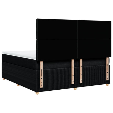 Giroletto a Molle con Materasso Nero 200x200 cm in Tessuto
