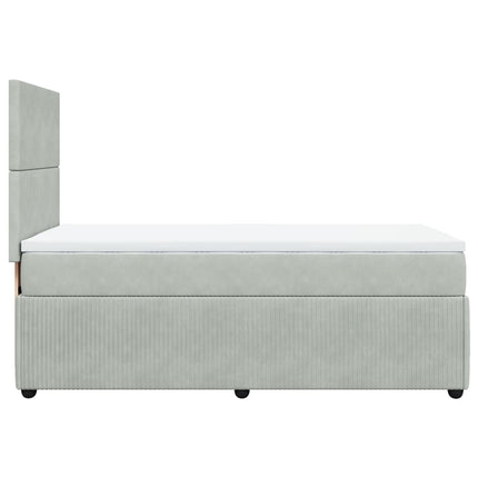 Giroletto a Molle con Materasso Grigio Chiaro 80x200 cm Velluto